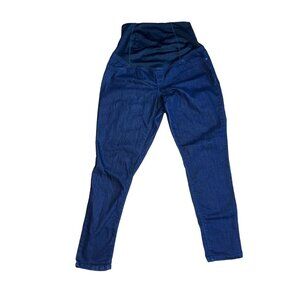 Maternity Over-Belly Skinny Jeans Dark Wash Denim Elastic Waistband Size 8/29R